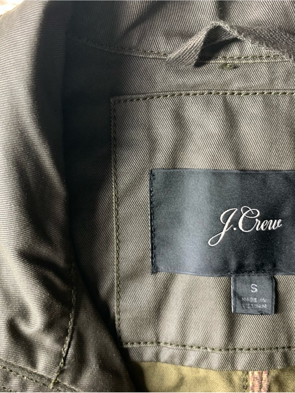 J. Crew Women’s Olive/Brown Waxed Canvas Field Jacket - Picture 4 of 12